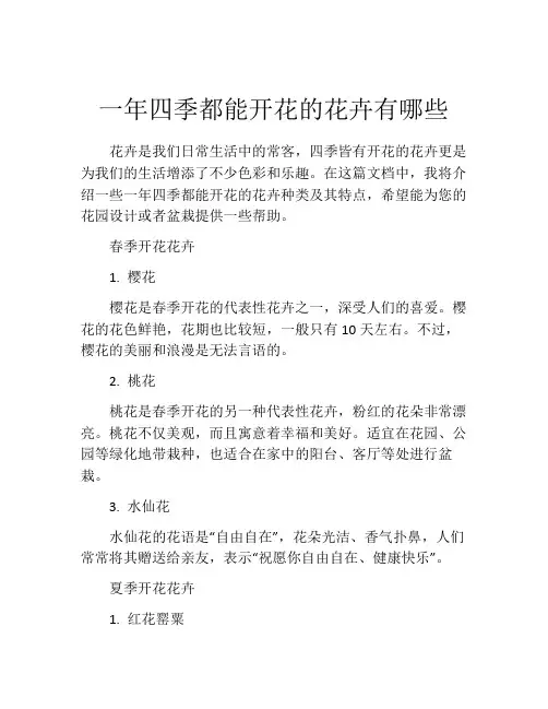 一年四季都能开花的花卉有哪些
