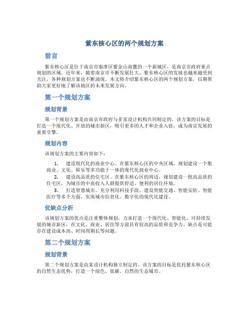 紫东核心区的两个规划方案