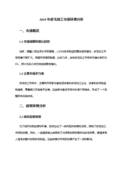 2024年皮毛加工市场环境分析