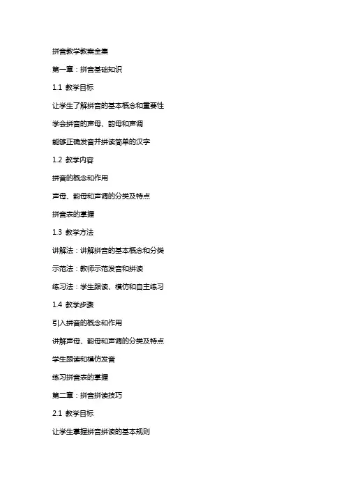 拼音教学教案全集