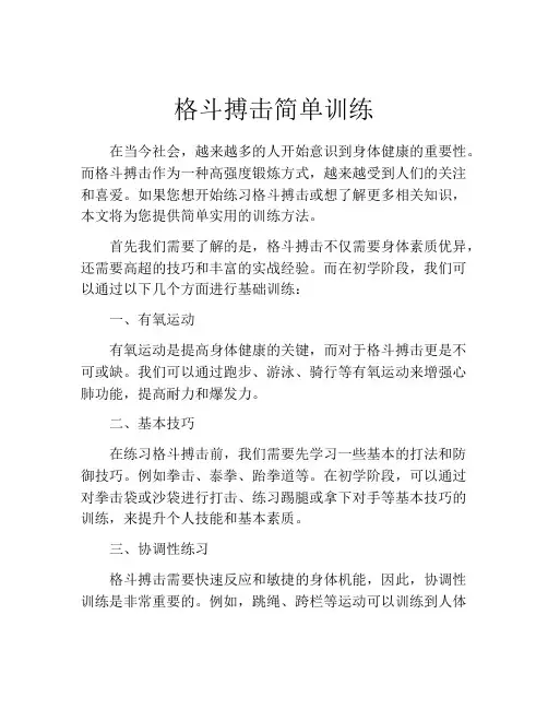 格斗搏击简单训练