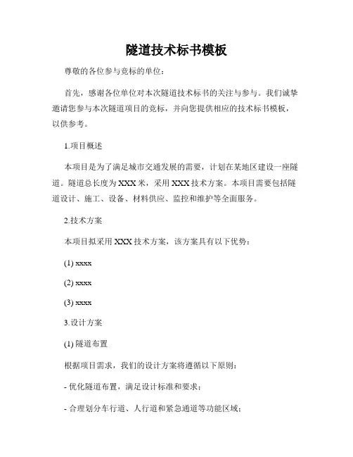 隧道技术标书模板
