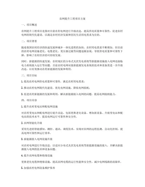农网提升工程项目方案