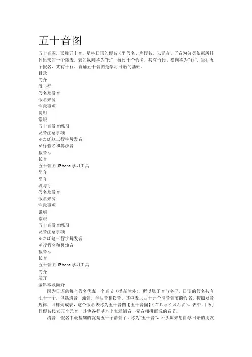 日语五十音图
