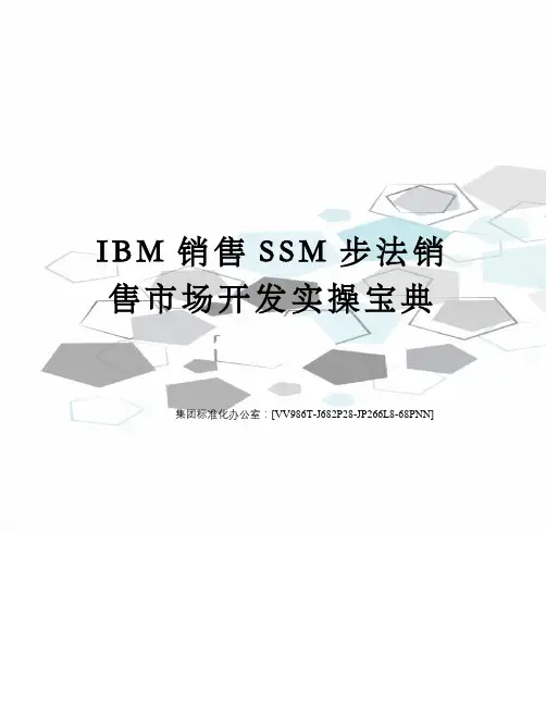IBM销售SSM步法销售市场开发实操宝典