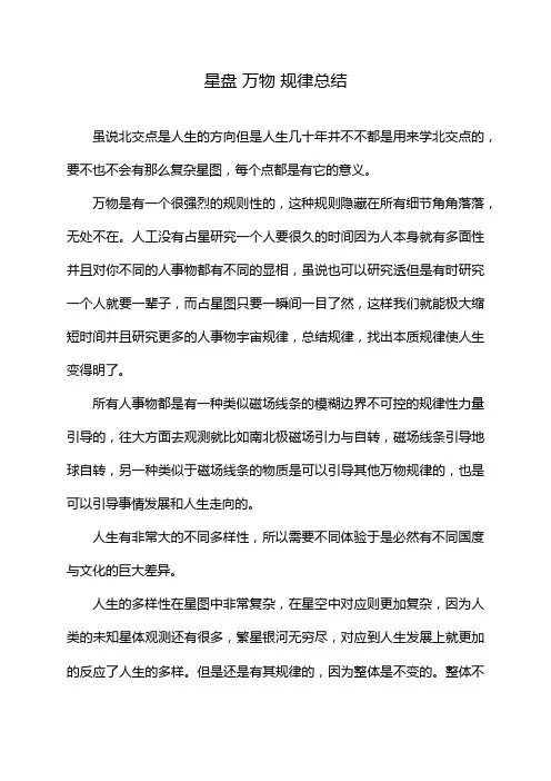 星盘 万物 规律总结