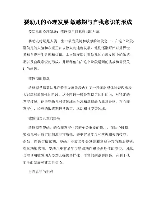 婴幼儿的心理发展 敏感期与自我意识的形成