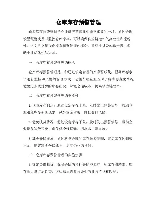 仓库库存预警管理