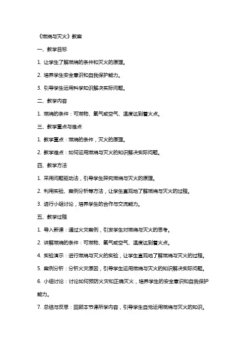 《燃烧与灭火》教案