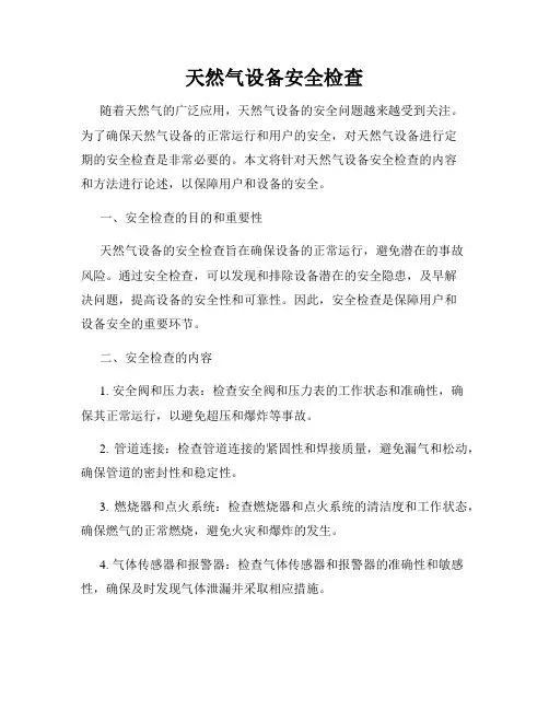 天然气设备安全检查