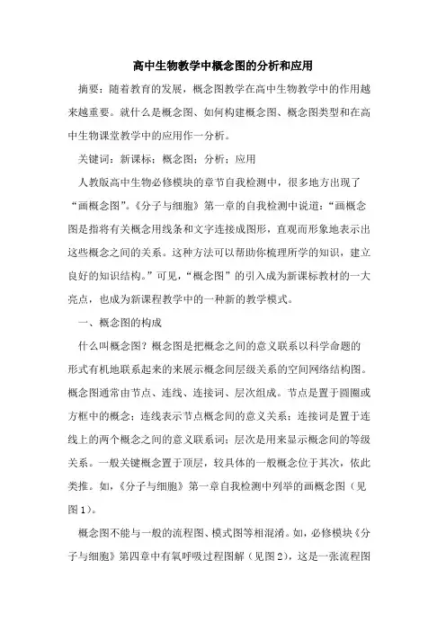 高中生物教学中概念图分析和应用