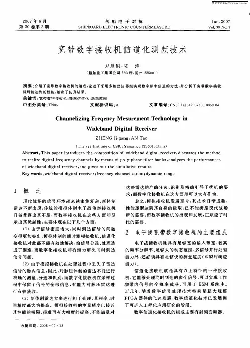 宽带数字接收机信道化测频技术