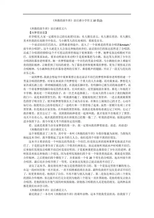 《奔跑的放牛班》读后感小学作文10篇(2)