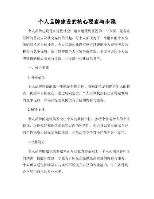 个人品牌建设的核心要素与步骤
