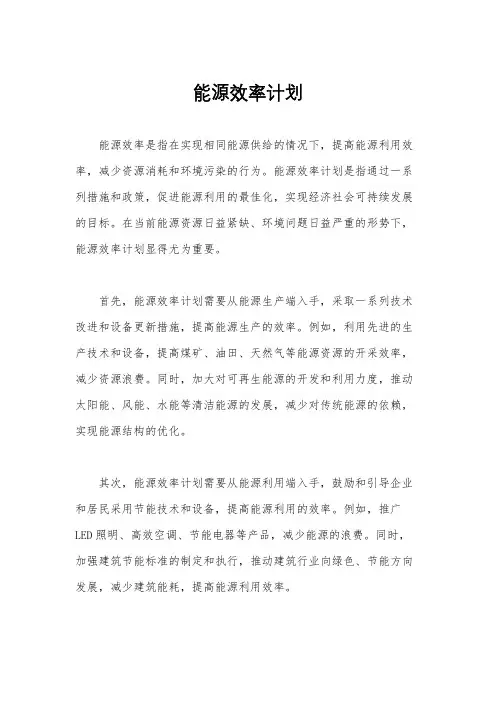 能源效率计划