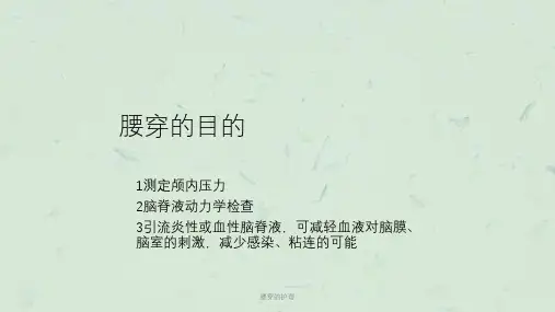 腰穿的护理ppt课件