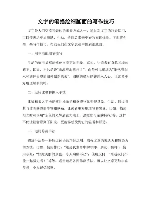 文字的笔描绘细腻面的写作技巧