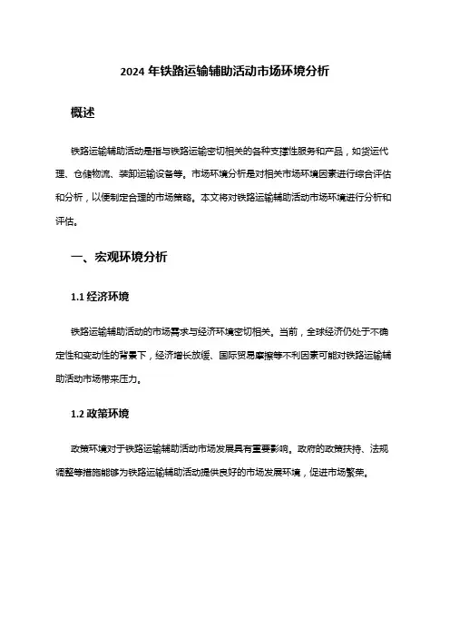 2024年铁路运输辅助活动市场环境分析
