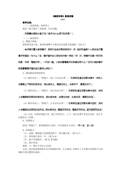 《镜面对称》教案讲稿