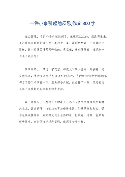 一件小事引起的反思,作文300字