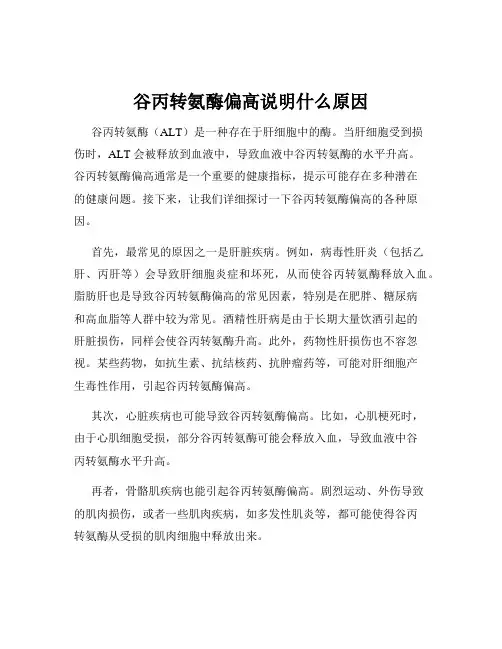 谷丙转氨酶偏高说明什么原因