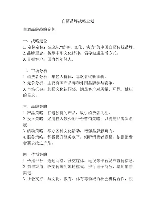 白酒品牌战略企划