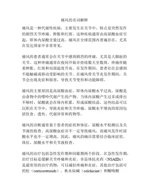 痛风的名词解释