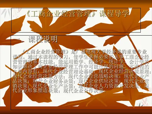 工商企业经营管理PPT课件演示