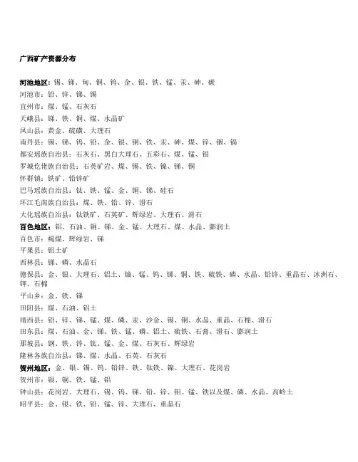 广西矿产资源分布
