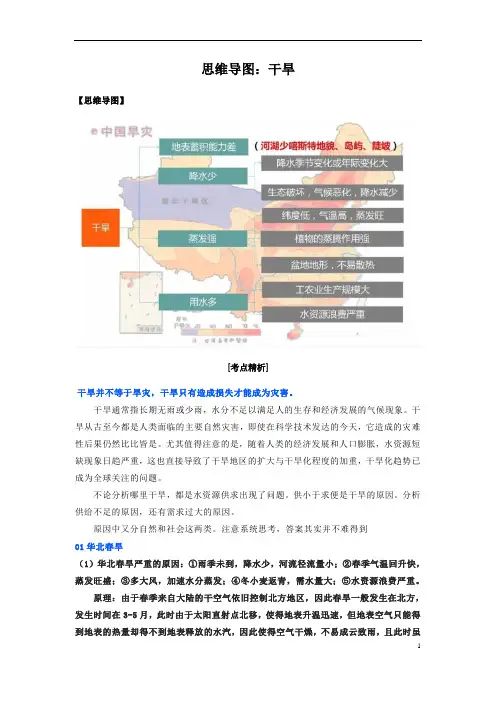 2023届高三地理二轮复习专项思维导图学案：干旱