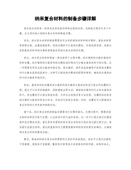 纳米复合材料的制备步骤详解