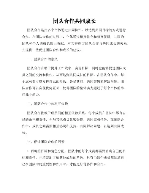 团队合作共同成长