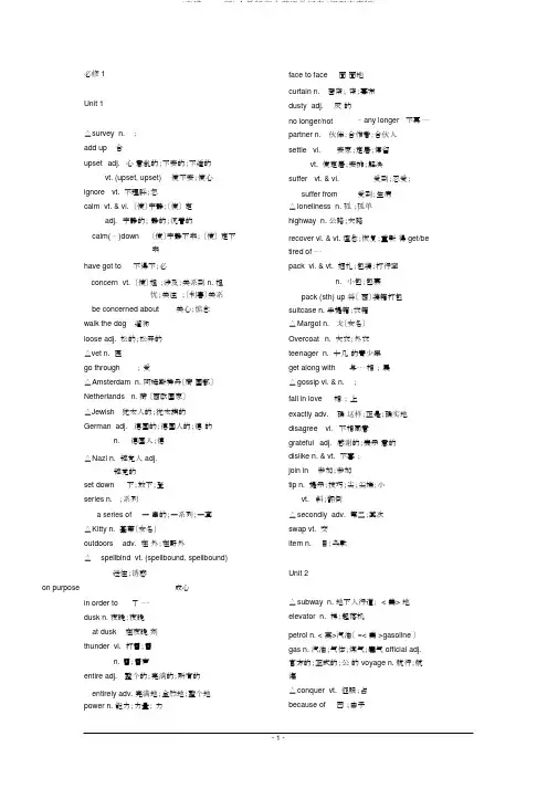 (完整word版)人教版高中英语单词表(超强完整版)