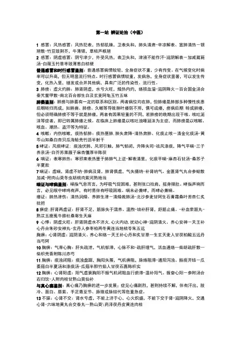 第一站 辨证论治(中医)