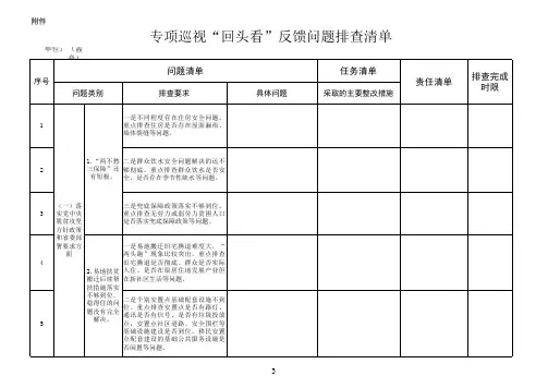 专项巡视“回头看”排查清单