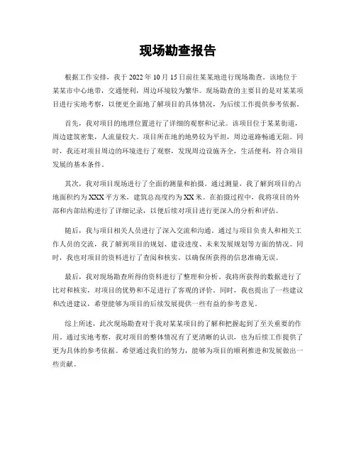 现场勘查报告