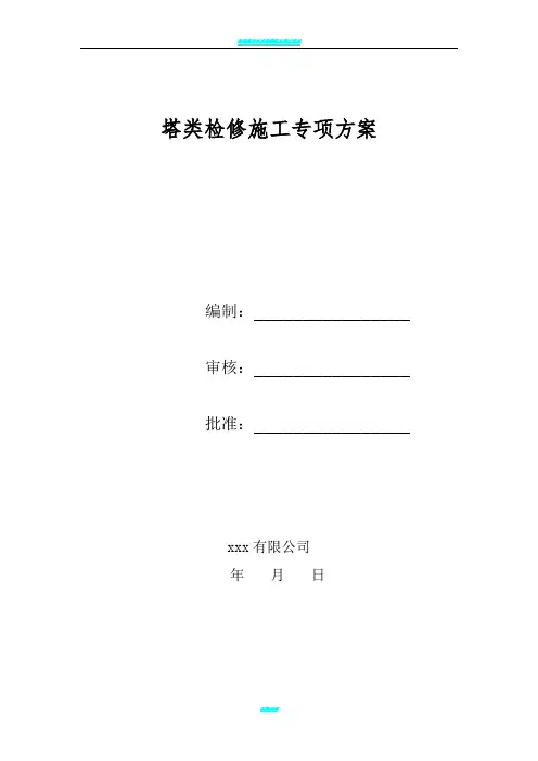 塔类检修方案