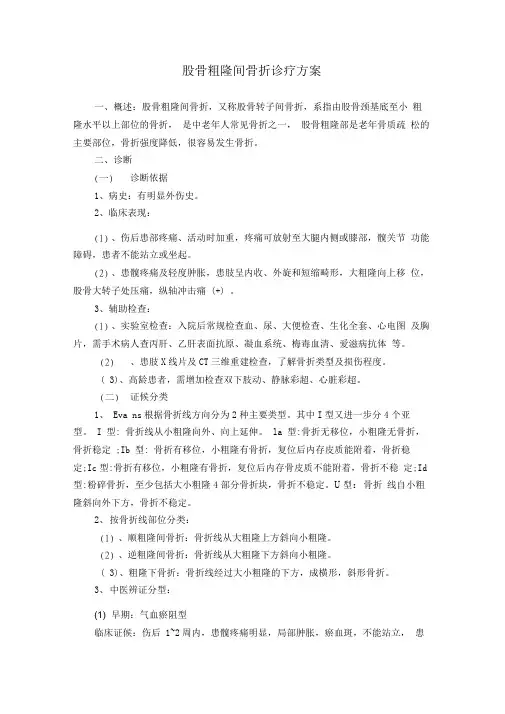 股骨粗隆间骨折诊疗方案
