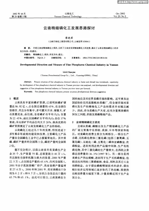 云南精细磷化工发展思路探讨