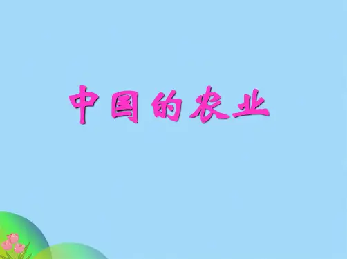 中国的农业ppt(共27张PPT)