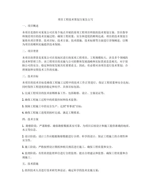 项目工程技术策划方案怎么写