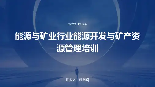 能源与矿业行业能源开发与矿产资源管理培训ppt