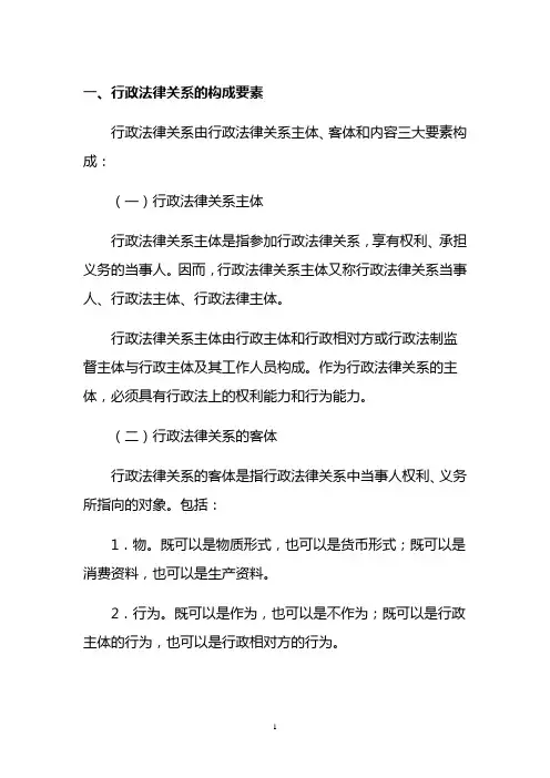 行政法律关系的构成要素