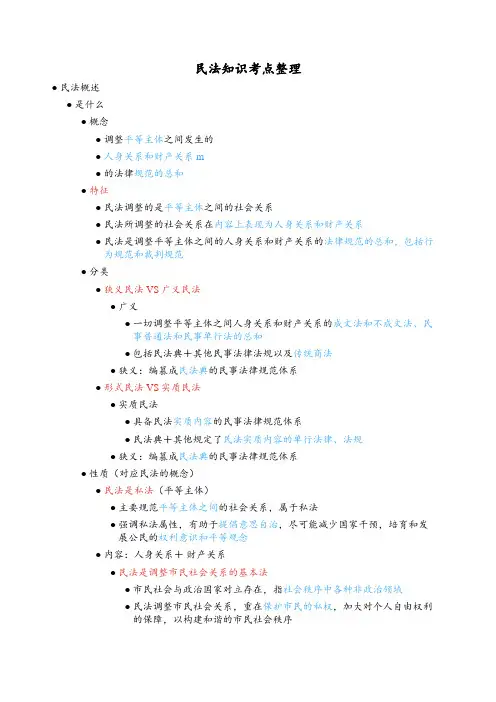 民法知识考点整理