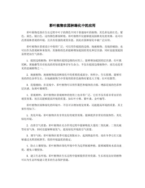 彩叶植物在园林绿化中的应用