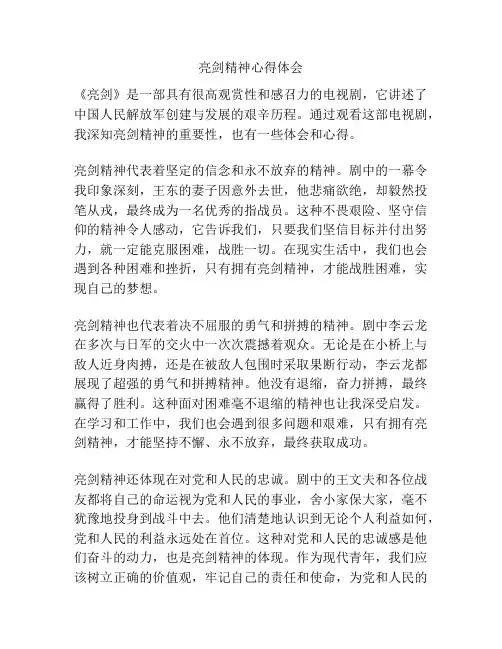 亮剑精神心得体会