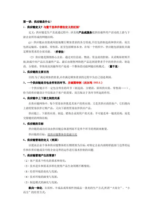 供应链重点