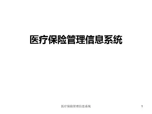 医疗保险管理信息系统PPT课件
