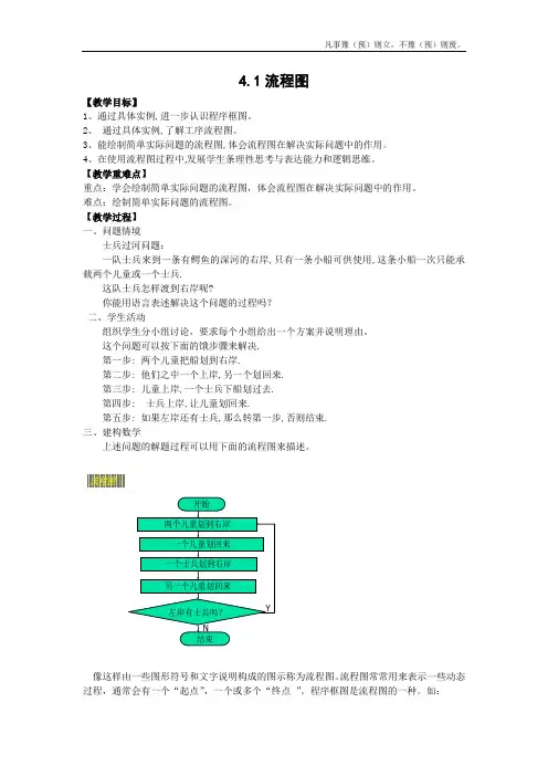 人教A版高中数学选修流程图教案新人教