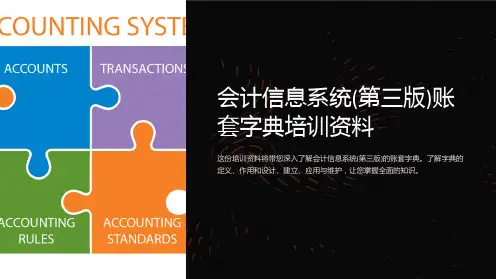 会计信息系统(第三版)账套字典培训资料